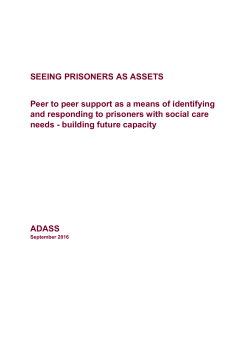 Peer to peer social care support in prisons