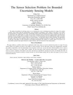 The Sensor Selection Problem for Bounded