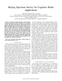 Beijing Spectrum Survey for Cognitive Radio Applications