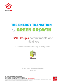The energy transition for green growth &ndash; SNI Group`s commitments