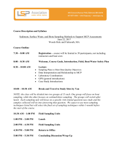 Course Description and Syllabus Sediment, Surface Water, and