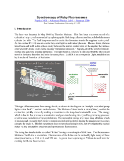 Spectroscopy of Ruby Fluorescence