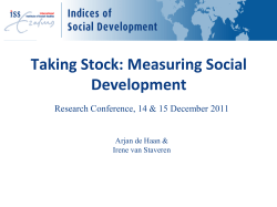 ISD Taking Stock - Indices of Social Development