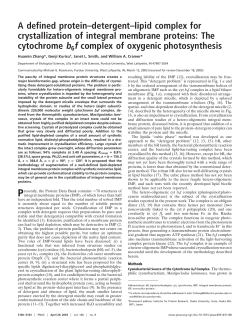 A defined protein&ndash;detergent&ndash;lipid complex for crystallization of