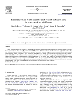 Seasonal profiles of leaf ascorbic acid content and redox state in