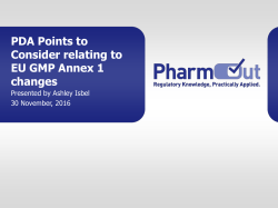 PDA Points to Consider in Aseptic Processing