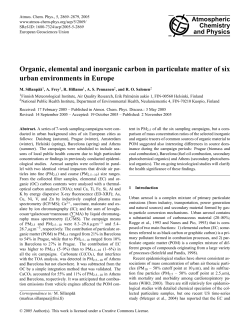 Organic, elemental and inorganic carbon in particulate matter of six