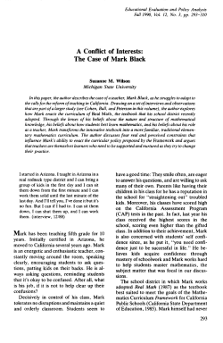A Conflict of Interests: The Case of Mark Black