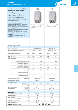 I 10 SERIES Light dependent relays 12 - 16 A