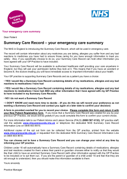 the opt out form - West Pottergate Medical Practice