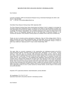 Agricultural trade reform and poverty reduction in developing countries