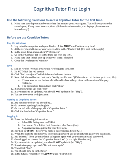 Cognitive Tutor Directions - Pottsgrove School District