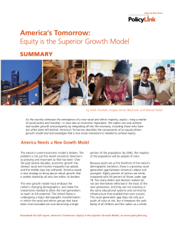 America`s Tomorrow: Equity is the Superior Growth Model