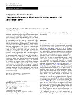 Physcomitrella patens is highly tolerant against