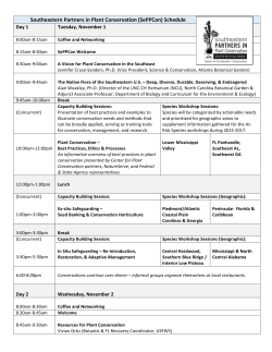 Southeastern Partners in Plant Conservation (SePPCon) Schedule