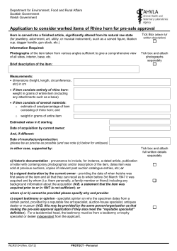Rhino Horn &ndash; Checklist for Pre-sale Approval of Worked