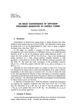 on weak convergence of diffusion processes generated by energy