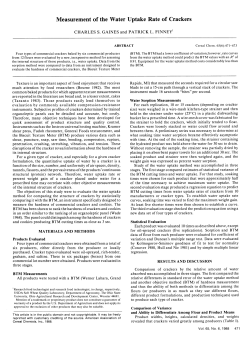 Measurement of the Water Uptake Rate of Crackers