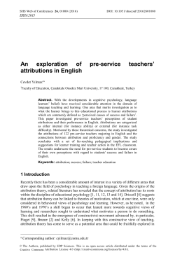 An exploration of pre-service teachers` attributions in English