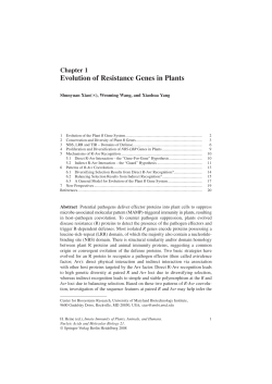 Evolution of Resistance Genes in Plants