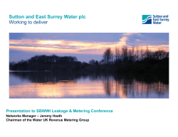 Working to deliver Sutton and East Surrey Water plc