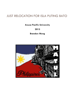 Isla Puting Bato: A Case Study in Relocation