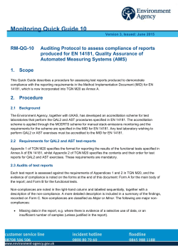 Auditing Protocol to assess compliance of reports produced for EN