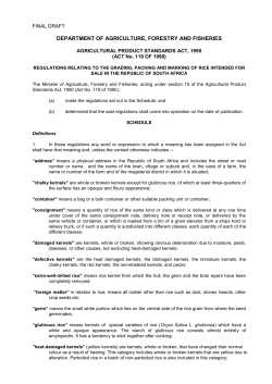 Marking of containers in which Rice is packed in bulk