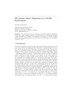 EP-colonies: Micro&ndash;Organisms in a Cell