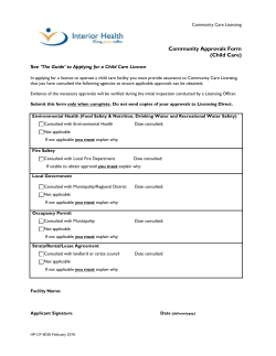 Community Approvals Form - Interior Health Authority