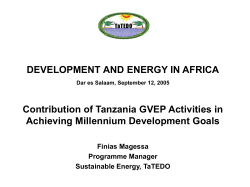 DEA Tanzania GVEP - Development and Energy in Africa