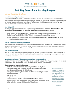 First Step Transitional Housing Program