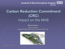 The impact of carbon reduction on the NHS, Robert