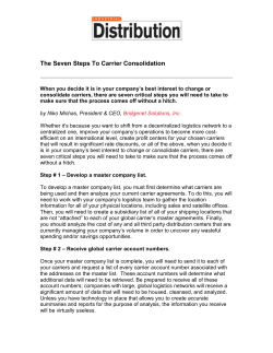 The Seven Steps To Carrier Consolidation