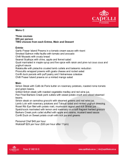 Menu C Three courses $55 per person TWO choices