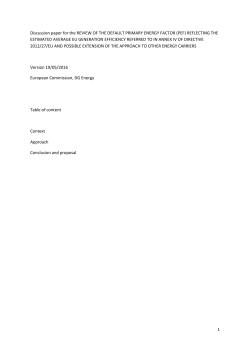 1 Discussion paper for the REVIEW OF THE