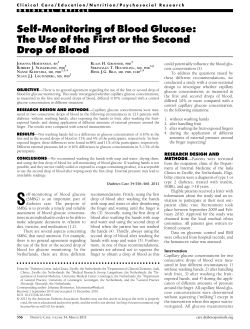 Self-Monitoring of Blood Glucose: The Use of the