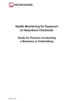 Health Monitoring for Exposure to Hazardous Chemicals