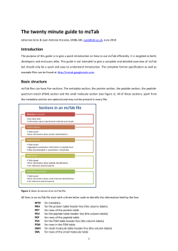 The twenty minute guide to mzTab