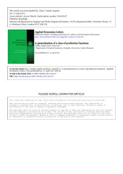 Applied Economics Letters A generalization of a class of production