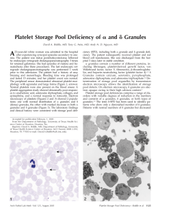 Platelet Storage Pool Deficiency of and Granules