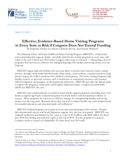 Effective, Evidence-Based Home Visiting Programs in Every State at