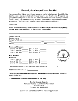 Kentucky Landscape Plants Booklet