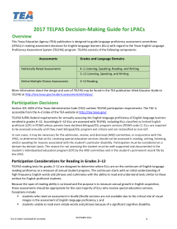 TELPAS Decision-Making Guide for LPACs