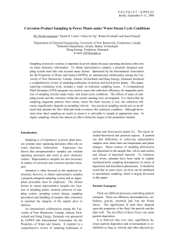 Corrosion Product Sampling in Power Plants under Water/Steam