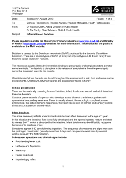 Ministry of Health: Information on Botulism