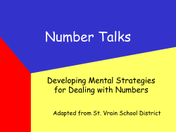 Number Talks - Suffolk Maths