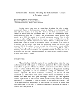 Environmental factors affecting the beta-carotene