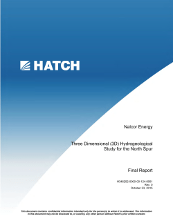 Nalcor Energy Three Dimensional (3D) Hydrogeological Study for