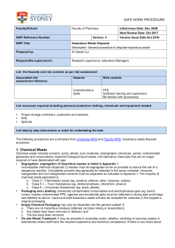 Hazardous Waste Disposal - The University of Sydney